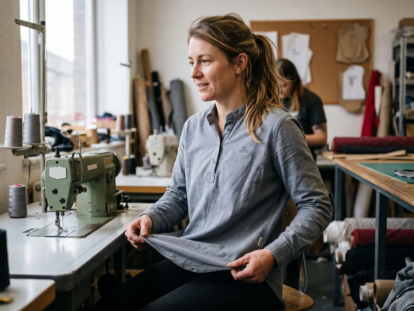 Custom commuter jersey or shirt with a relaxed cut and a shaped rear hem