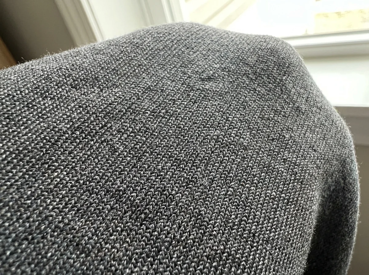 Close-up of medium-weight stretch fabric