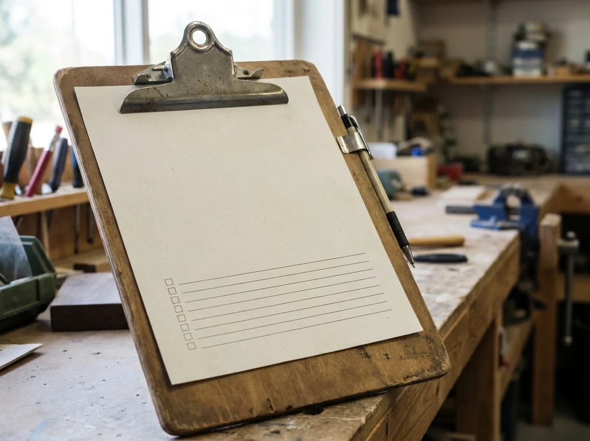 A clipboard checklist