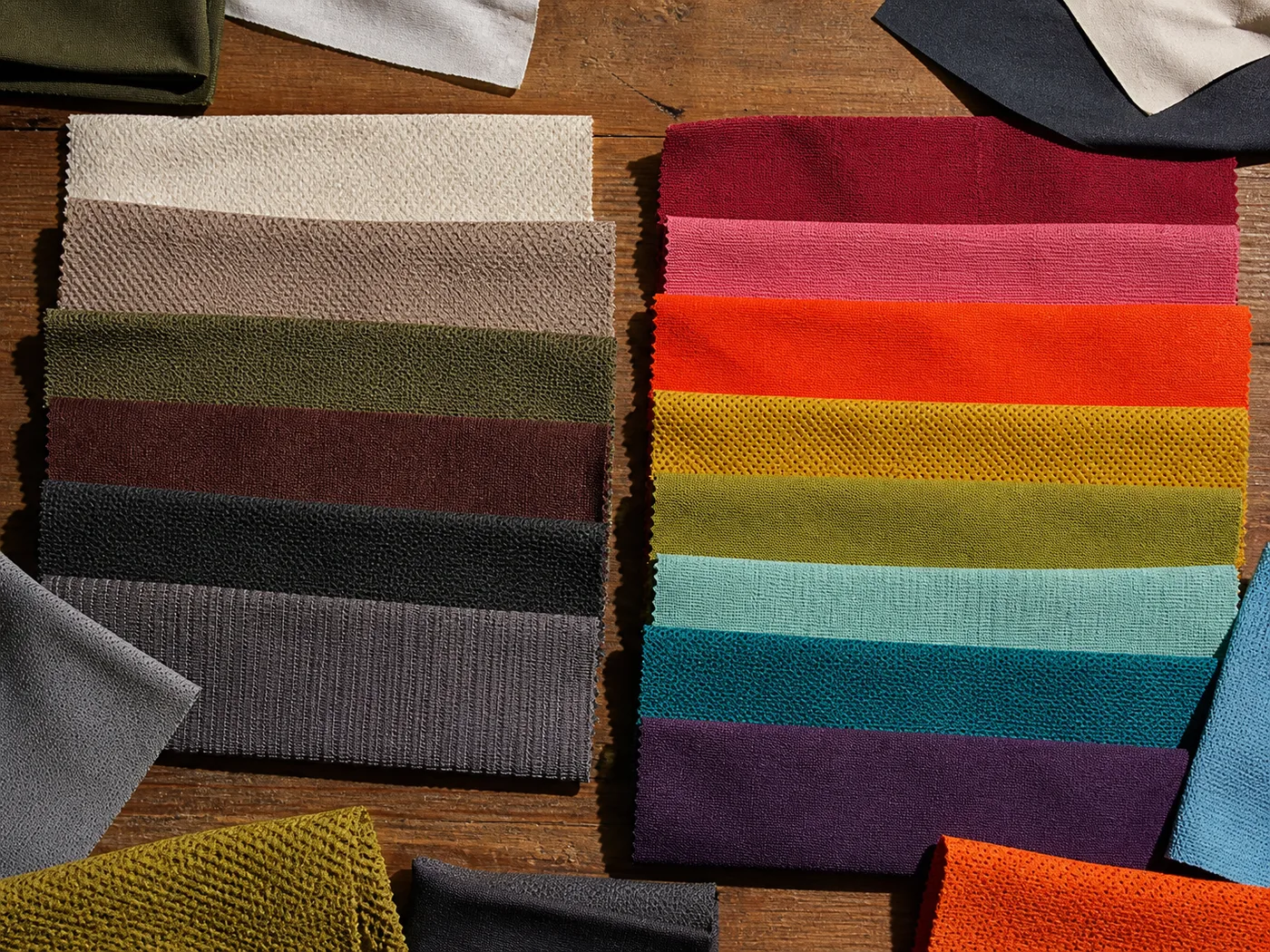 Color swatches showing a category's perennial and trend shades