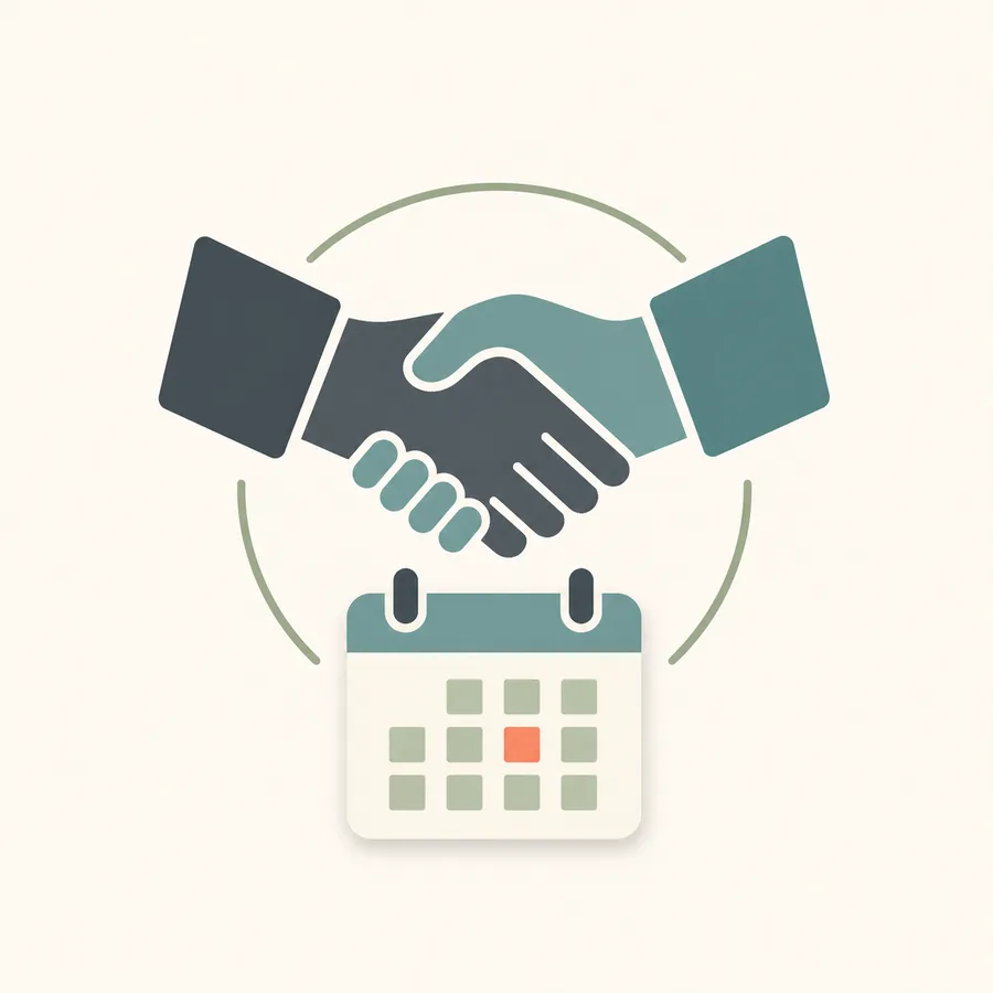 Icon representing a provisionally held date pending internal approval