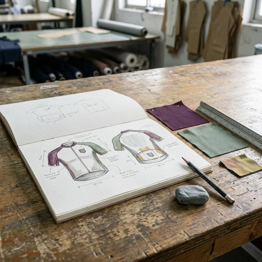 A sketch pad with a concept drawing