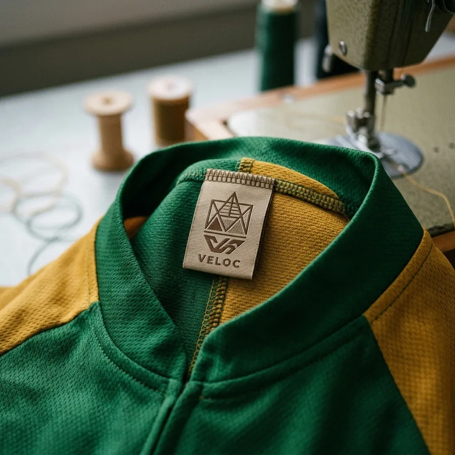 Close-up of a clothing brand label